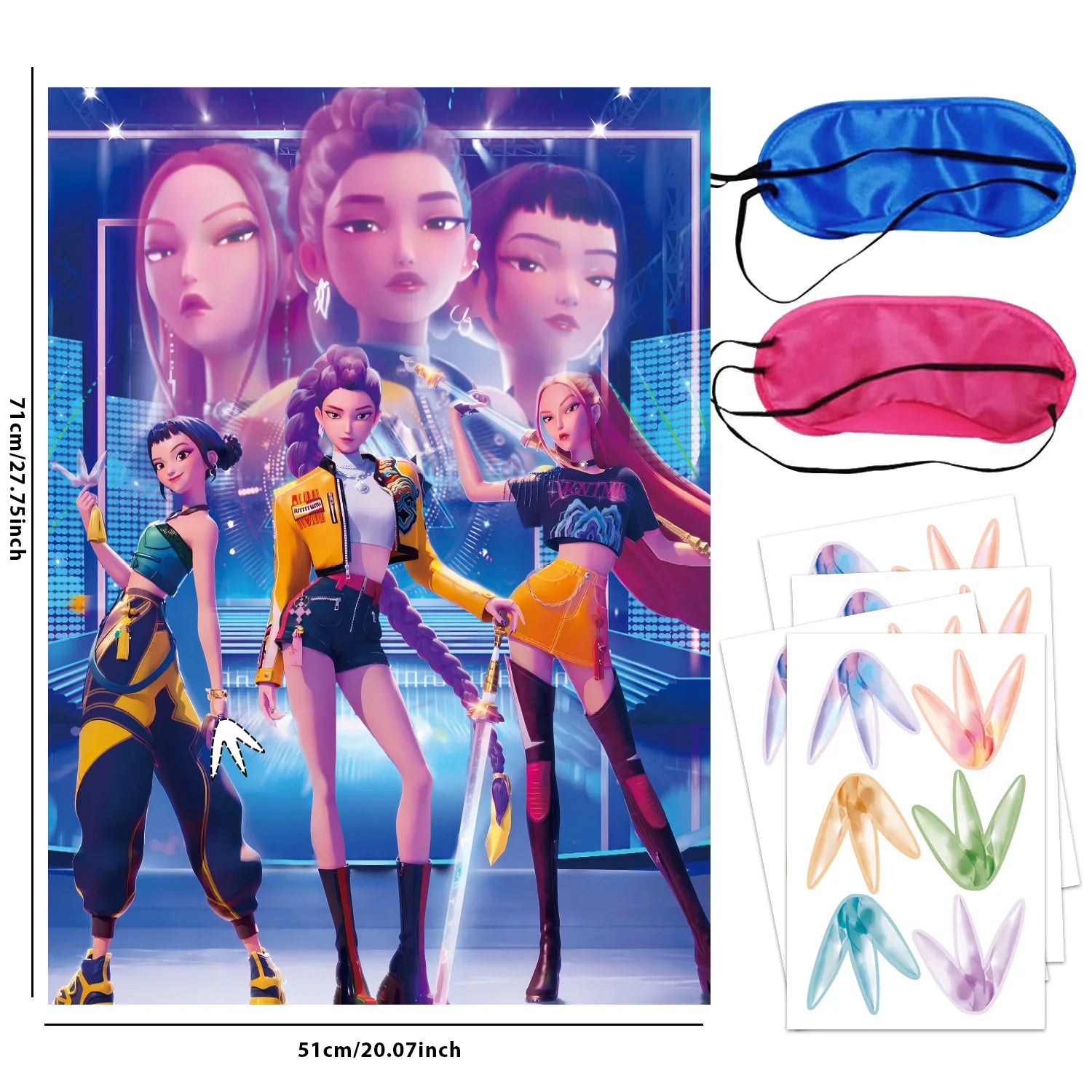 Demon Hunters Birthday Party Decor Tableware Banner Decorations Cake Topper Balloon Girl Kid Korean Kpop Anime Party Supplie Set