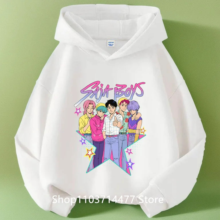 KPop Demon Hunters Soda Pop Graphic Hoodie 2025 Movie Fashion Casual Sweatshirt Girls Boys Harajuku Pullover Tops Kids Clothes