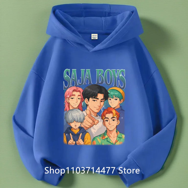 KPop Demon Hunters Soda Pop Graphic Hoodie 2025 Movie Fashion Casual Sweatshirt Girls Boys Harajuku Pullover Tops Kids Clothes