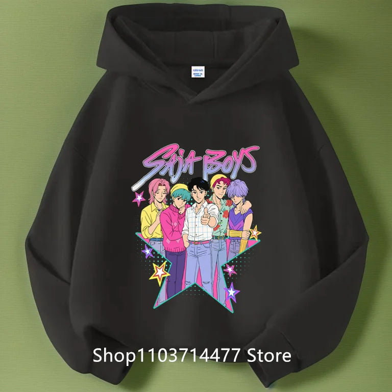 KPop Demon Hunters Soda Pop Graphic Hoodie 2025 Movie Fashion Casual Sweatshirt Girls Boys Harajuku Pullover Tops Kids Clothes