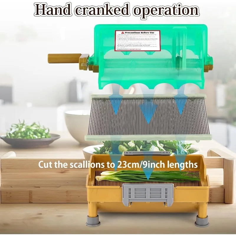 Commercial Hand Scallion Cutter Green Onion Chopper Shredder Slicer, Stainless Steel Blade, Make 3MM Chopped Scallions