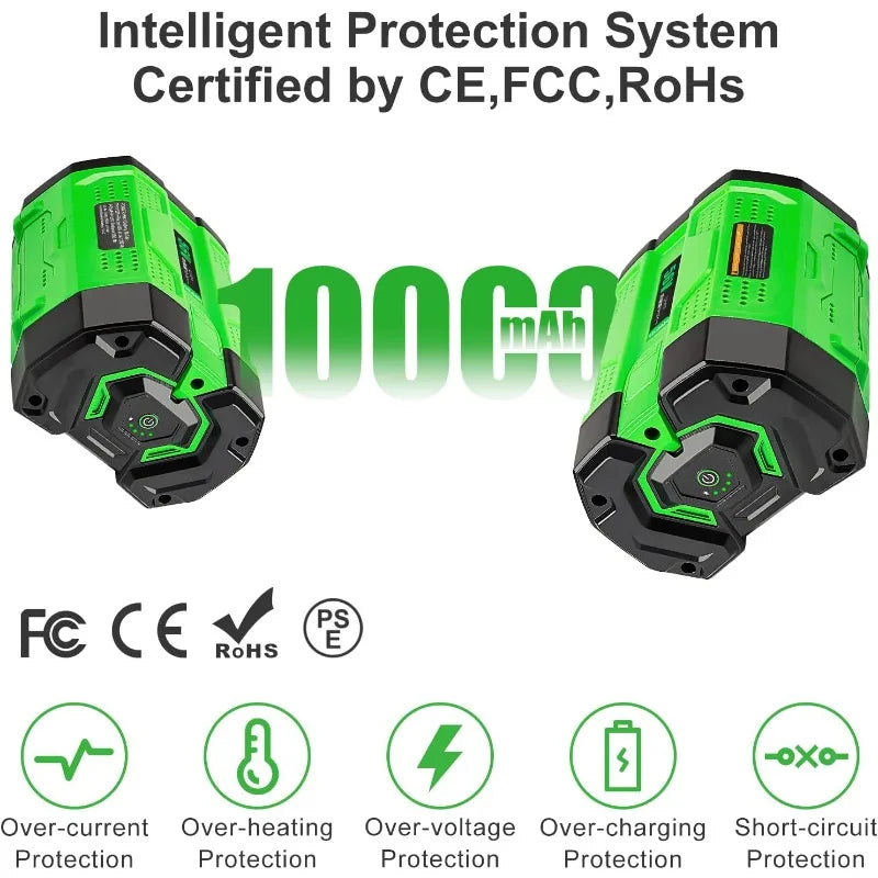 56V 10.0Ah Lithium-Ion Battery Replacement For EGO BA4200 BA2800T BA4200T BA1400T