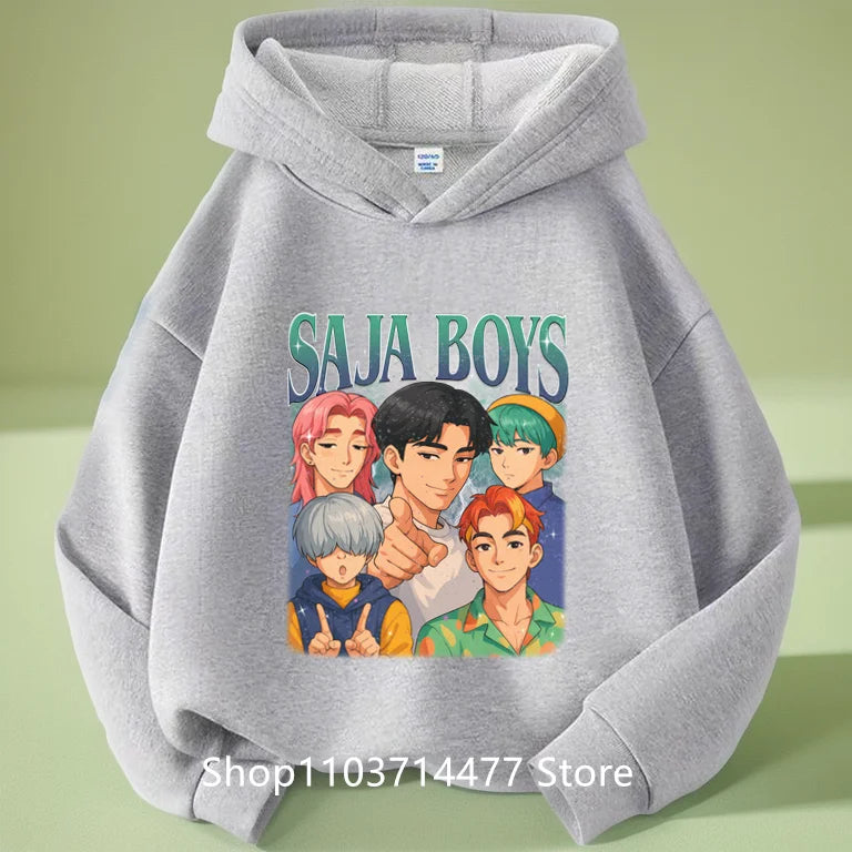 KPop Demon Hunters Soda Pop Graphic Hoodie 2025 Movie Fashion Casual Sweatshirt Girls Boys Harajuku Pullover Tops Kids Clothes