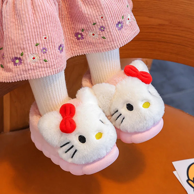 New Winter & Autumn Cartoon Kids' Cotton Slippers - Toddler & Big Kid Slippers, Cute Parent-Child Home Slippers
