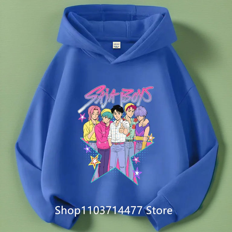 KPop Demon Hunters Soda Pop Graphic Hoodie 2025 Movie Fashion Casual Sweatshirt Girls Boys Harajuku Pullover Tops Kids Clothes