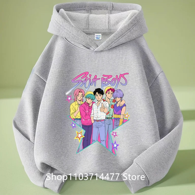 KPop Demon Hunters Soda Pop Graphic Hoodie 2025 Movie Fashion Casual Sweatshirt Girls Boys Harajuku Pullover Tops Kids Clothes