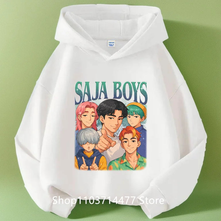 KPop Demon Hunters Soda Pop Graphic Hoodie 2025 Movie Fashion Casual Sweatshirt Girls Boys Harajuku Pullover Tops Kids Clothes