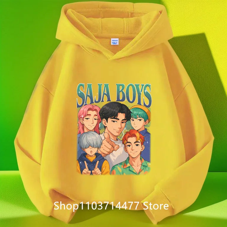 KPop Demon Hunters Soda Pop Graphic Hoodie 2025 Movie Fashion Casual Sweatshirt Girls Boys Harajuku Pullover Tops Kids Clothes