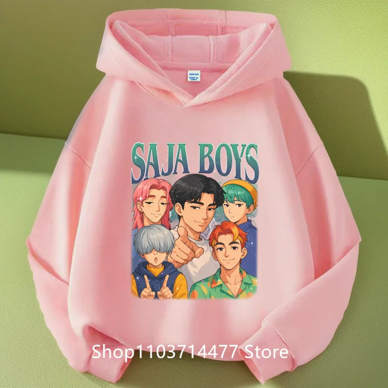 KPop Demon Hunters Soda Pop Graphic Hoodie 2025 Movie Fashion Casual Sweatshirt Girls Boys Harajuku Pullover Tops Kids Clothes