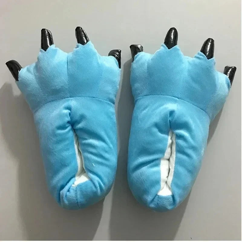 Blue Stitch Animal Paw Slippers For Boy Girl Unisex Kids Monster Claw Slippers Cartoon Soft Plush Warm Home Slippers Child Shoes